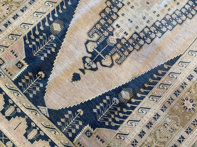 One of a blue & green medium Sivas Turkish Rug.