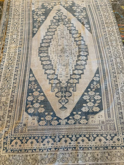 Full shot of extra large brown & grey Sivas Turkish rug.